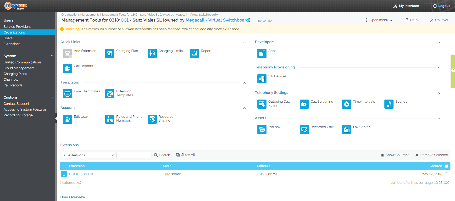 screenshot of Virtual Switchboard